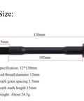 Diagram of Beefed Up Front Thru Axle For Road Bikes Choose 120mm Or 102mm Length 12mm Hub M12x1.5mm Thread Aluminum Alloy Lightweight 24.5g.