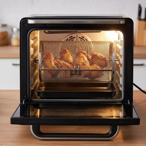Badass Rotisserie Drum Basket Mesh Cage For Backyard Grills And Home Ovens Fits Standard One Quarter Inch Shaft with chicken wings