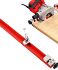 Edge Guided Circular Saw Guide Rail For 12 Inch Saw Base Aluminum Alloy Milling And Cutting Guide with dual lock, red rail detail