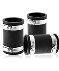 One And A Half Inch Flexible PVC Pipe Coupling Set With Stainless Steel Clamp 3 Pack For Tight Sewer And Drain Connections Between Cast Iron Plastic And Copper Pipes 6mm Thick Heavy Duty Flexible Fitting Black