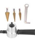 Dual Head Nibbler Cutter With Cobalt Step Drill Bits And High Speed Steel Stepped Bit Set with aluminum housing and tools.