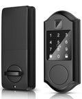 Smart Lock With Keypad And Fingerprint 5 In 1 Access Control For Home Security, Quick Install, Durable Black Finish