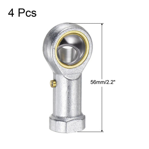 4 Pack PHS10 Female Rod End Bearing With M10 Bore And M10x1.5 Right Hand Thread, Self Lubricating Joint Rod Ends, Steel Body With Hardened Ball, Includes Jam Nuts For Smooth Durable Motion In Mechanical Linkages Built Tough For Everyday DIY, 56mm