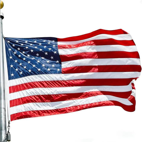 Heavy Duty 3x5 Outdoor American Flag Built Tough From Polyester With Embroidered Stars And Sewn Stripes Brass Grommets All Weather US Flag