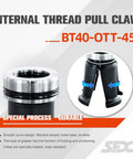 Precision Spindle Pull Claw With 90 Degree Pull Stud One Piece Design For Cnc Tool Changer, BT40 model with internal thread and durable nickel steel.