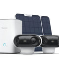 Ultra Wide 4K Dual Lens Outdoor Wireless Security Camera System With Solar Power, ColorX Night Vision, Local Encrypted Storage, 180 Degree Coverage, WiFi 6 5G And 2.4GHz, No Subscription, Includes Home Hub And Two Argus 4 Pro Cameras