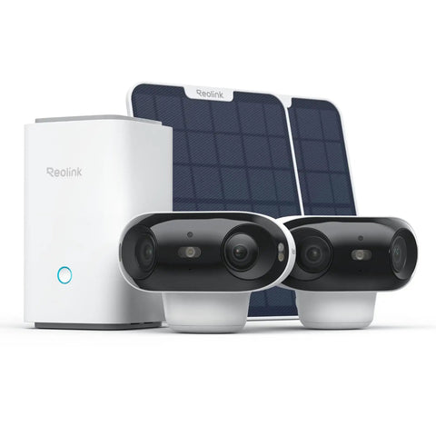 Ultra Wide 4K Dual Lens Outdoor Wireless Security Camera System With Solar Power, ColorX Night Vision, Local Encrypted Storage, 180 Degree Coverage, WiFi 6 5G And 2.4GHz, No Subscription, Includes Home Hub And Two Argus 4 Pro Cameras