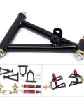 Front Suspension Swingarm Assembly Kit For DIY ATVs Go Karts Buggy And Quad Projects With 195mm And 220mm Upper And Lower Swingarms And Front Shocks Includes 2 Shocks 2 Upper Arms And 2 Lower Arms Easy Install
