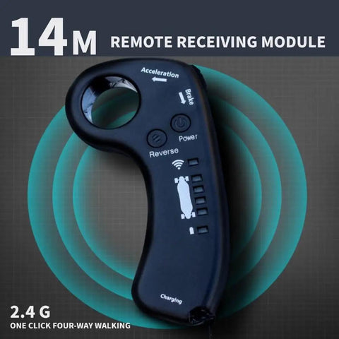 Electric Skateboard Remote Controller For Smart Four Wheel Dual Drive Scooters, featuring buttons and LED indicators, black color.