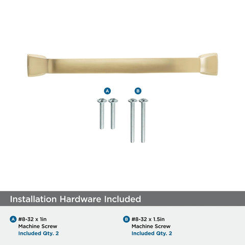 Champagne Bronze Revitalize Cabinet Pull 5-1/16 Inch Center to Center with installation screws, traditional style.