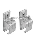 Single Box Rail Splice Bracket For Galvanized Steel Track Sliding Barn Doors, Embossed Steel, Set of Two