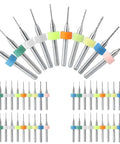 Pro Grade PCB Drill Bits Set 0.3mm To 1.2mm, 40 Pcs Tungsten Carbide Spiral Flute Micro Bits with color-coded rings displayed