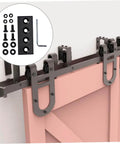 Solid Barn Door Track Repair Mending Plates Set Easy Install Track Bracket Connectors with Carbon Steel Construction Kit