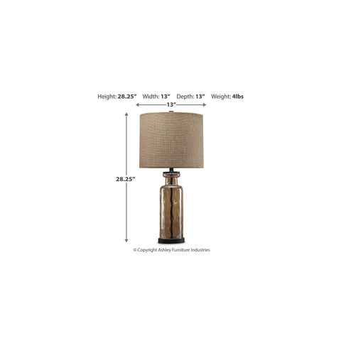 Ombre Glass Table Lamp With White Drum Shade And Silver Finish 28 Inch Tall Modern Bedside Or Vanity Light dimensions