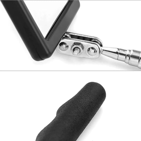 Close-up of Telescoping Inspection Mirror With Light For Car Repairs And Tight Spaces, 360 Degree Rotating Head, Extendable Handle, Flexible Neck