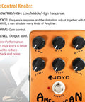 American Tube Amp Simulator And Preamp Guitar Pedal With Built In Cab Sim 6 Knob Tone Control on golden-orange pedal surface