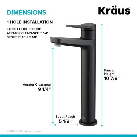 Indy Single Handle Vessel Bathroom Faucet Chrome Finish Solid Brass Construction for No Hassle Temperature And Flow Control
