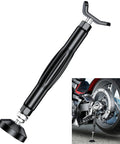 Motorcycle Wheel And Chain Cleaning Stand With Adjustable Height, One Hand Operation, Durable for garage use on rear wheel