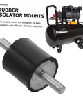 Sturdy Rubber Shock Mounts 4 Pack Vibration Isolators for Fitness Equipment and Air Conditioning, Easy Install, Heavy Duty Rubber Mounts for Bikes, Compressors and Machinery, black rubber isolator mount with threaded bolt