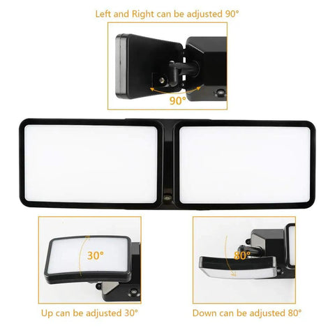 Dusk To Dawn LED Security Light With Built In Sensor 18W Plug In Flood Light Outdoor 5000K Daylight 1600LM IP55 Waterproof Adjustable