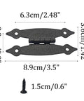 4 Pack 3.5 Inch Antique H Shape Cabinet Hinges Black Flat Flush For Cupboard Wardrobe Boxes Drawers Durable Steel