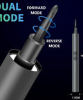 Close-up of 62 In 1 All In One Electric Screwdriver Kit With Mixed Power And Cordless Design Rechargeable Battery in dual mode.