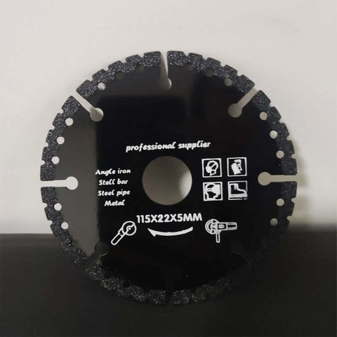3 Pack 4.5 Inch Diamond Cutting Wheel For Angle Grinder Dry And Wet Use, close-up of indestructible blade for versatile cuts