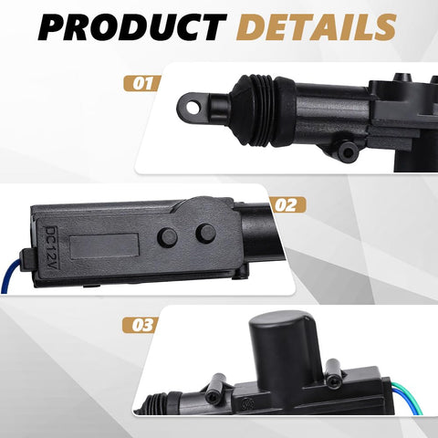 Close-up of Two Wire 12V Power Door Lock Actuator Kit, Heavy Duty Universal Door Lock Actuators For Most Vehicles