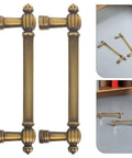Vintage Zinc Alloy Cabinet Pulls And Drawer Handles Two Pack Solid Metal Retro Heavy Duty Door Hardware For Kitchen Wardrobe And Shoe Cabinets With 96mm Hole Spacing Durable Easy Grip, shown from various angles and installed on a surface.