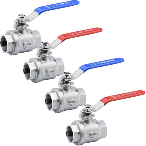 Four Three Quarter Inch Full Port Ball Valve NPT Female 316 Stainless Steel Built Tough Heavy Duty Valve For Water Oil And Gas With Handle WOG 1000 Rating