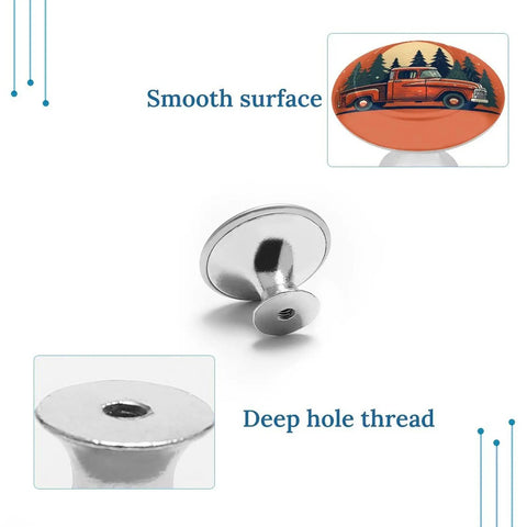 Round Cabinet Knobs With Screws For Dresser Kitchen And Bathroom In Red Truck Style Stainless Steel Built To Last No Fuss Rust Resistant Door Handle Single Hole Pull For Modern Closet Hardware, 1.1 x 0.8 in stainless steel, smooth surface and deep hole thread