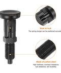 Plug And Play Push Fit Ballnose Spring Plunger With Solid Carbon Steel Build And Kickass Grip For Heavy Duty Industrial Setup That Slips Right Into Place Every Single Time, showing nut and thread details.