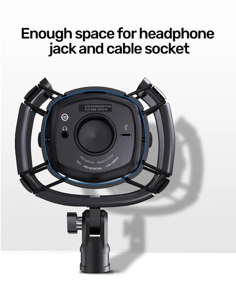 Back view of Shock Mount For Yeti X Microphone With 2026 Anti Vibration Suspension Clip And Cantilever Stand Adapter