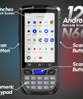 Rugged Android 12 Barcode Scanner With 1D 2D And QR Scan NFC Reader 4G WiFi 4 Inch Touchscreen And All In One Handheld Data Terminal
