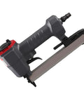 Heavy Duty 18 Gauge Pneumatic Brad Nailer For Carpentry and J Nail Compatibility Featuring Built In Viewing Window Plus Quick Release Nose Latch