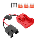 RC Car Battery Adapter Converter Kit For 18V DIY Cars And Trucks With 12AWG Wire Harness And Red Wire Connector 8 Pieces ABS Shell Easy Install For Custom Battery Upgrades, showing components