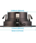Rosewood 4 Inch Recessed Light Trim With Metal Step Baffle For Halo Juno Remodel Housings showing dimensions