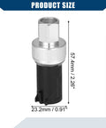 No 6F93 19D594 AA Air Conditioning Front Pressure Switch For Ford Escape 2008 2012 And Ford Explorer 2007 2010 Replacement Durable Plastic Metal 1 Piece Black Easy Install shown with dimensions.