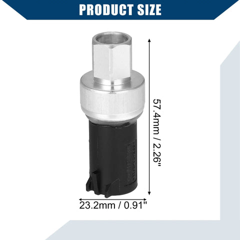 No 6F93 19D594 AA Air Conditioning Front Pressure Switch For Ford Escape 2008 2012 And Ford Explorer 2007 2010 Replacement Durable Plastic Metal 1 Piece Black Easy Install shown with dimensions.