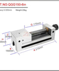 Built Tough Bench Vise With High Precision Parallel Jaws For Cnc Milling And Garage Work Available In Six Or Eight Inch Specs side view with dimensions.