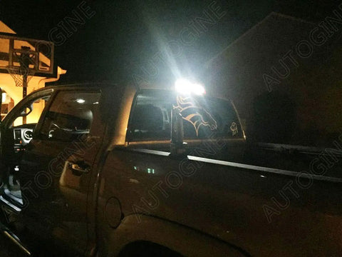 Toyota Tundra side view with 6000K White LED Interior Light Kit installed, illuminating the cabin at night