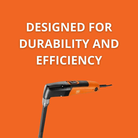 Compact Metal Nibbler Power Tool Featuring 22 Gauge Cutting Capacity For Roofing And Facade Work against orange background.