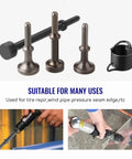 Pro Grade Smoothing Air Hammer Bits Kit - 5 Pc Pneumatic Chisel Set, 0.401 In Shank, Alloy Steel, Extended Length With Spring.