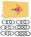 Black Coated 5/8x24 Barrel Shim Kit For.308 7.62mm 300 BLK Barrels, Stainless Steel Shims, 20 Pack, Multi Thickness Set For Quick Dial-In And Precise Alignment shown with packaging.