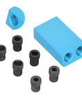 Dope Pocket Hole Jig Kit For Woodworking With 15 Degree Angle Aluminum Alloy Drilling Guide, shown with drill inserts