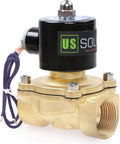 Front view of Brass NPT Electric Solenoid Valve 12V DC Normally Closed With Viton Seal 1 Inch Industrial Grade Corrosion Resistant