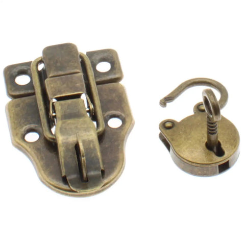 Antique Bronze Old School Retro Toggle Latch And Padlock Kit For Jewelry Boxes Cabinets Suitcases And Wooden Boxes, iron, 59x39mm
