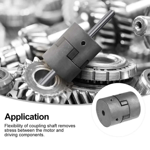 Top Tier 3Pc L075 Series Jaw Coupler Set With Black Nbr Rubber Spider Insert Perfect For Motor Stepper Encoder And Screw Drive Machines To Rock Your Build. L075 jaw coupler with black NBR spider insert on shaft