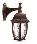 Outdoor Wall Light Sconce With Dusk To Dawn Sensor, 580 Lumens Of Warm 3000K Glow, Clear Water Glass, Aged Bronze Aluminum Base