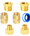 Brass Plumbing Fitting Kit Value Pack Seven Pieces One Half Inch NPT To Three Eighths Inch NPT Reducing Adapters Nipples And Hex Bushings Include Male To Female Reducing Couplers And PTFE Tape For Quick Tight Leak Free Connections